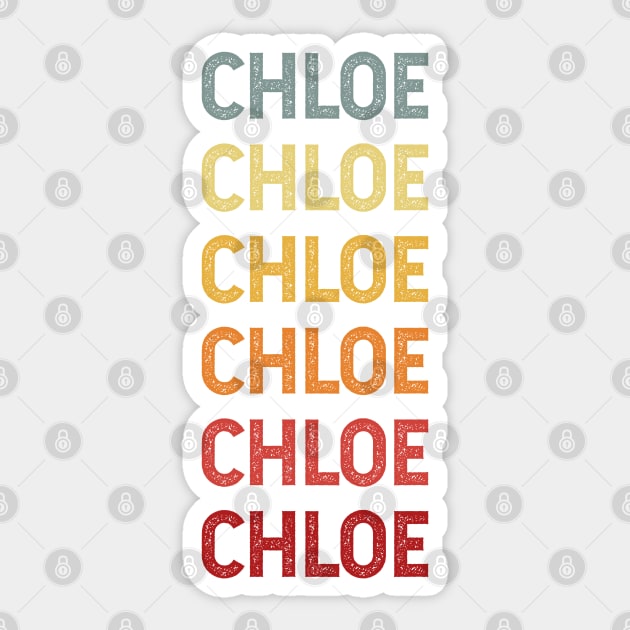 Chloe Name Vintage Retro Sticker by CoolDesignsDz